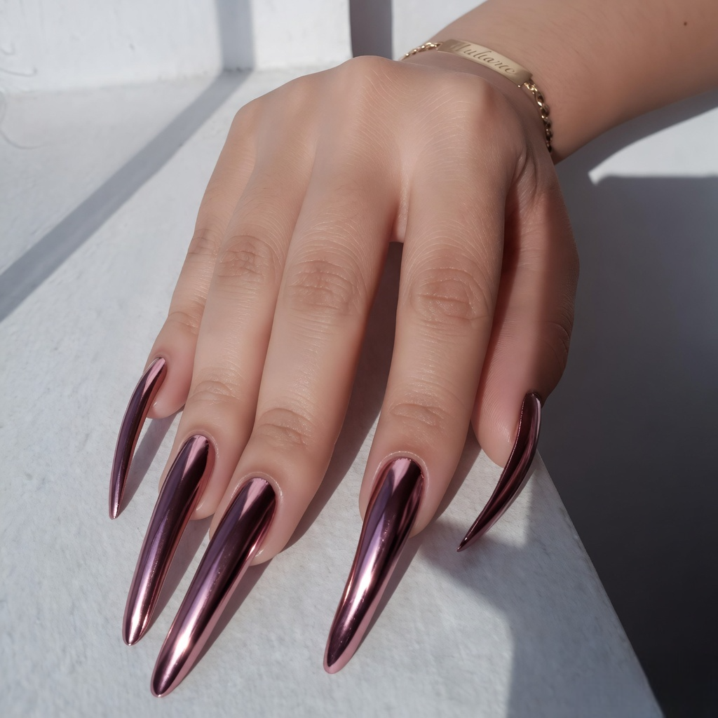 Kanpur BDSM Mistress Anu with rose gold long nails showcasing luxury style and bold feminine dominance