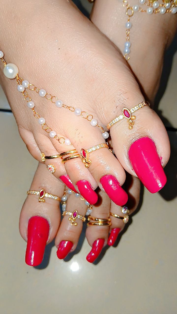 Ibiza BDSM Mistress beautiful feet with long purple nails and diamond anklets for foot worship